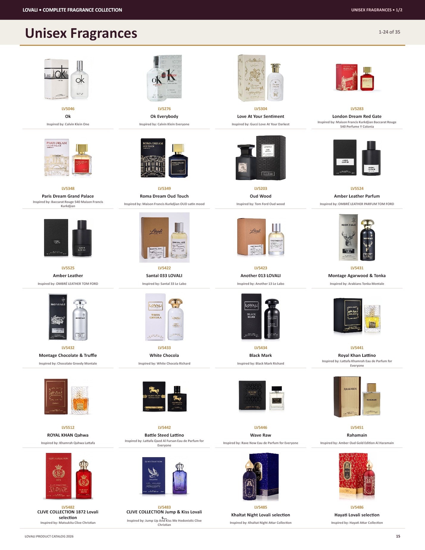Lovali Unisex fragrance catalog page 15